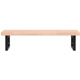  Zidna polica za umivaonik od čelika i masivne bukovine Smeđa 100 x 50 x 4 cm | Shoptok.si