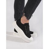 Shelvt Women's lace-up platform sneakers black Cijene