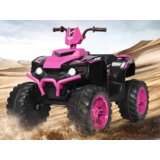  12V električni dječji kvad s svjetlima, glazbom i sirenom, od 3 do 7 godina (do 35 kg) - ružičasti | shoptok.hr
