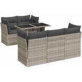  6-dijelni set vrtnih sofa od poliratana s jastucima svjetlosivi | shoptok.hr