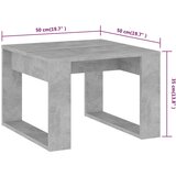  Bočni stolić siva boja betona 50 x 50 x 35 cm konstruirano drvo | Eponuda.ba
