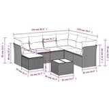 vidaXL 8-dijelni set vrtnih sofa od poliratana s jastucima sivi | shoptok.hr