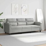 vidaXL Kavč trosed svetlo siv 180 cm tkanina iz mikrovlaken | Shoptok.si