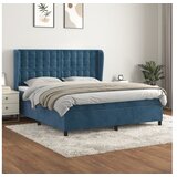 vidaXL Box spring postelja z vzmetnico temno modra 160x200 c Cene