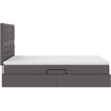  Krevet s od storage s madracem Siva 140 x 190 cm Lažna koža | shoptok.hr