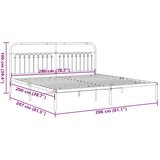 Metalni okvir za krevet s uzglavljem bijeli 200x200 cm | shoptok.hr