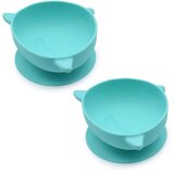 Melii Silicone Suction Bowl silikonska posoda s priseskom Shark 2x300 ml | Shoptok.si