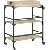  Kolica boja hrasta 81 5x41x92 5 cm konstruirano drvo | shoptok.hr