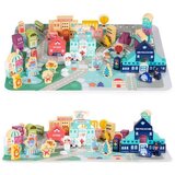 ECO TOYS Edukativne drvene kocke sa podlogom Grad/ 121 deo | ePonuda.com