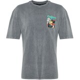 Trendyol Muška majica Tmnss22Ts0831, Antracit Cene