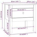 vidaXL Stranska mizica 50x50x49 cm trdna borovina | Shoptok.si