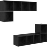 vidaXL Set TV komoda s pohranom 4 pcs Crni hrast 37 x 37 x 142.5 cm | shoptok.hr