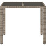  Vrtni stol sa staklenom pločom sivi 90x90x75 cm od poliratana | Eponuda.com