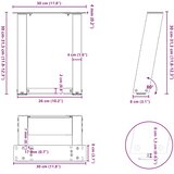  Noge za klub stolić U-oblik 2 kom Prirodni čelik 30 x (30-31) cm Čelik | shoptok.hr