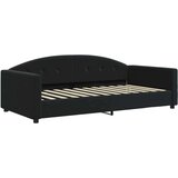 vidaXL Izvlečna dnevna postelja s predali črna 100x200 cm žamet | Shoptok.si