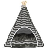  Kućica za ljubimce s jastukom Bijela i siva 60 x 60 x 70 cm | shoptok.hr