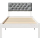  Okvir kreveta s uzglavljem Bijela i svijetlosiva 80 x 200 cm | shoptok.hr