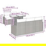  6-delna vrtna sofa garnitura z blazinami črn poli ratan, (22093129) | Shoptok.si