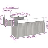  Set od 6 komada vrtnih sofa s jastučićima Crni poli ratan | shoptok.hr