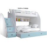  Dječji krevet na kat Zuzia s ladicama 200*120 cm - plavi | shoptok.hr