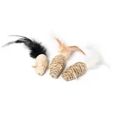 Karlie Mačja igrača 3 miške iz naravne morske trave - 3-delni komplet