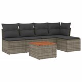 Maison Chic Seti vrtnega pohištva - Vrtna garnitura - Vrtni pohištvo set 6-delna z blazinami siv poli ratan, (21805683) | Shoptok.si