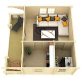 Male kuće Drvena kuća MONVISO 595 × 445 cm – bez završnog krovnog pokrova | shoptok.hr