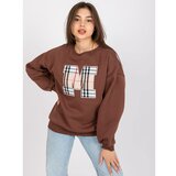 Fashion Hunters Dark brown sweatshirt with an Elise print Cene