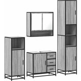 vidaXL 4-dijelni set kupaonskog namještaja siva boja hrasta drveni | shoptok.hr