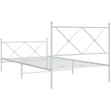  Metalni okvir kreveta uzglavlje i podnožje bijeli 100x200 cm | shoptok.hr