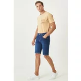 AC&Co / Altınyıldız Classics Men's Navy Blue Comfort Fit Relaxed Fit 5-Pocket Flexible Denim Jeans Shorts