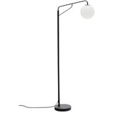 Kave Home Bela/črna stoječa svetilka s steklenim senčilom (višina 164 cm) Eilo – Cene