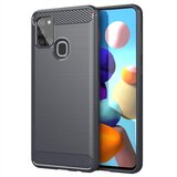 Cadorabo Ohišje, združljiv s Samsungom v krtačenem sivem - zaščitnem pokrovu, narejen iz fleksibilnega silikona TPU v videzu iz nerjavečega jekla ogljika, (20587870) Cene