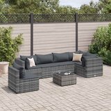 Maison Chic Seti vrtnega pohištva - Vrtna garnitura - Vrtni pohištvo set 7-delna z blazinami siv poli ratan, (21802445) | Shoptok.si