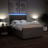  Krevet s oprugama i madracem smeđesivi 140 x 190 cm od tkanine | shoptok.hr