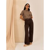 Sinsay Wide leg traperice visokog struka s platnenim pojasom | shoptok.hr