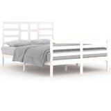  Posteljni okvir bel iz trdnega lesa 140x200 cm, (20647421) | Shoptok.si