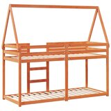 Krevet na kat s krovom voštano smeđi 90x200 cm masivna borovina | shoptok.hr