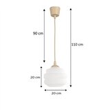 Brilagi LED luster na sajli RETRO GLASS 1xE27/60W/230V prečnik 20 cm bež/bela | Eponuda.com