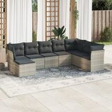 vidaXL 8-dijelni set vrtnih sofa od poliratana s jastucima svjetlosivi Cijene