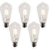 LUEDD Set van 5 E27 LED lamp filament ST64 helder 4W 470 lm 2700K | Shoptok.si