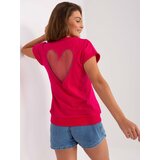 Fashion Hunters Fuchsia blouse for everyday wear with short sleeves Cene