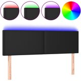 Maison Chic led posteljno vzglavje - vzglavna omarica - nočna omarica črno 144x5x78/88 cm umetno usnje, (21709266) Cene