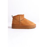 Capone Outfitters Thick Soled Round Toe Furry Inside Tan Suede Half Boots | shoptok.hr