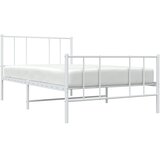 Metalni okvir kreveta uzglavlje i podnožje bijeli 107x203 cm | shoptok.hr
