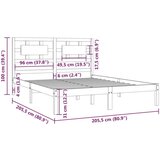  Posteljni okvir črn iz trdne borovine 200x200 cm, (20645743) | Shoptok.si