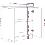  Komoda boja hrasta sonome 60x30x70 cm od konstruiranog drva | shoptok.hr