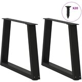  Noge za klub stolić V-oblika 2 kom Crne 50 x (42-43,3) cm Čelik | shoptok.hr
