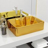 vidaXL Umivalnik z odprtino za pipo 48x37x13,5 cm keramičen zlat Cene