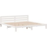 vidaXL Posteljni okvir brez vzmetnice bel 200x200 cm trdna borovina | Shoptok.si
